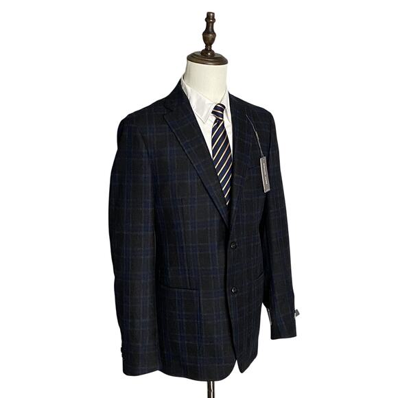 Michael Kors Men's 42 Long Sport Coat Classic Fit Wool Blend Charcoal/Navy NEW - Picture 3 of 10